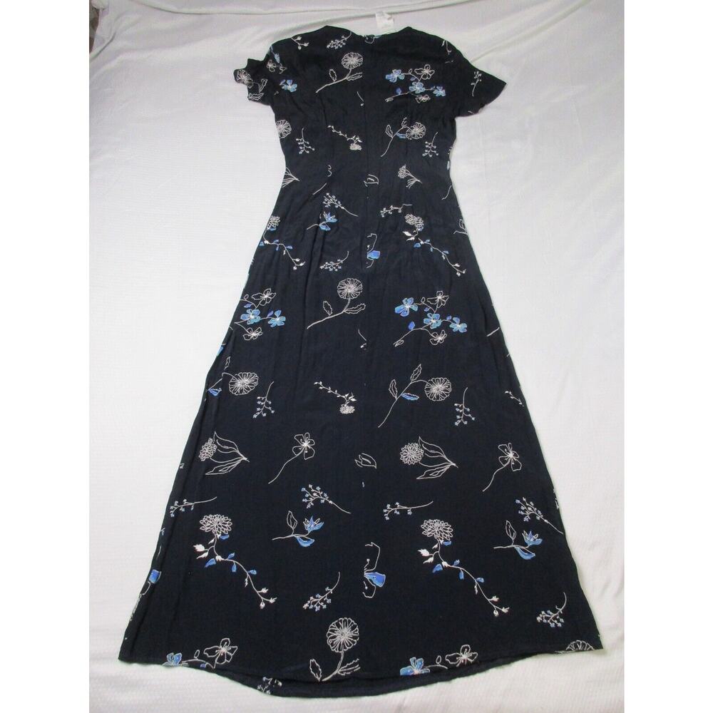 Laura Ashley Dress 0 2 4 XXS XS Blue Floral Cottagecore Maxi Vintage UK Boho